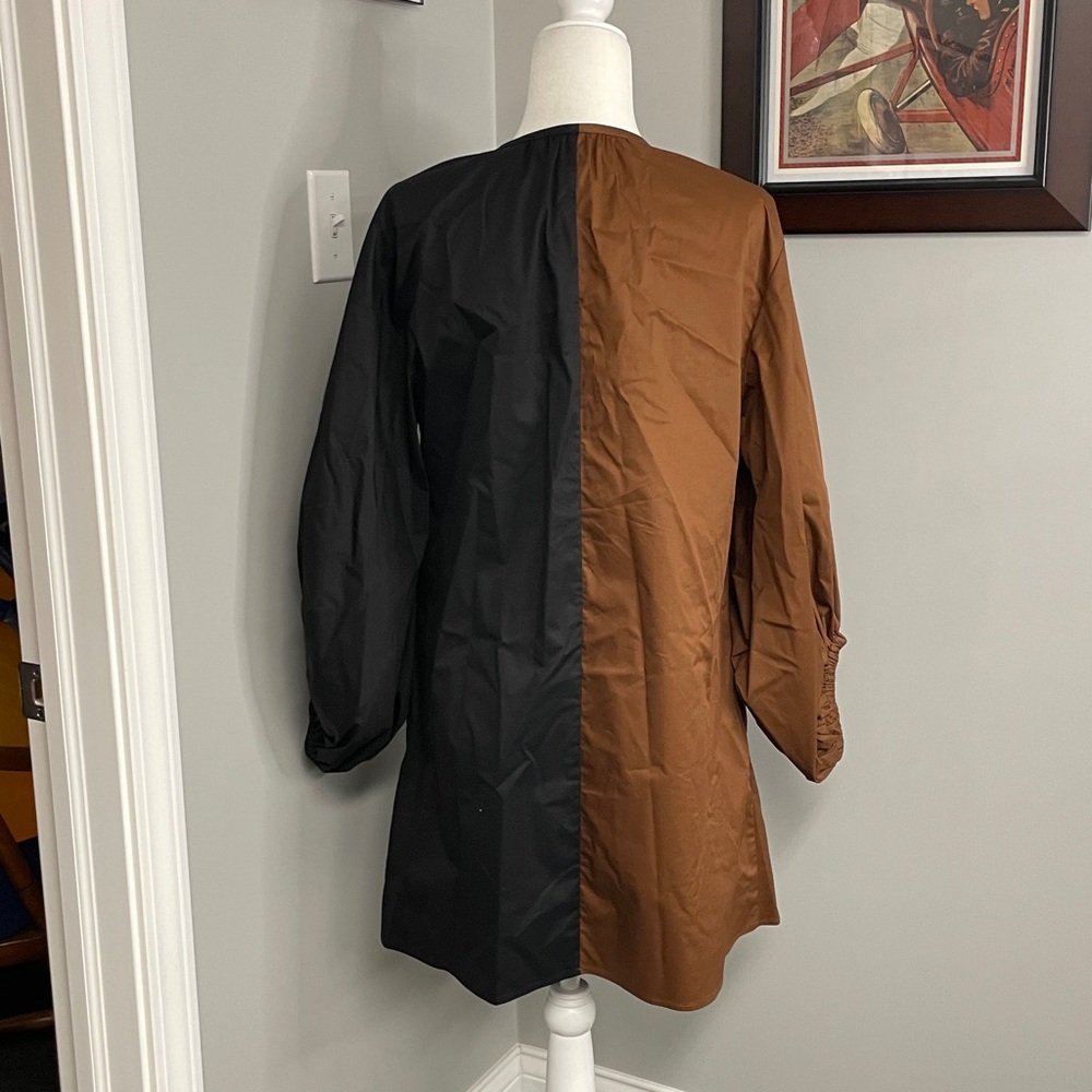 CROSBY by Mollie Burch Black and Brown Long Sleeve Dress Medium Mini - Picture 4 of 6